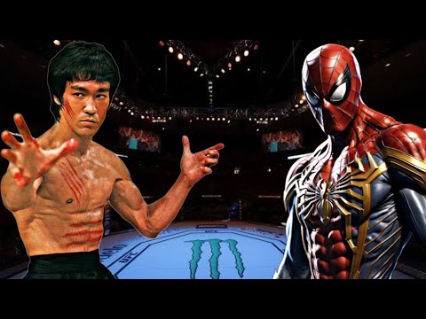 BRUCE LEE VS SPIDERMAN 😱🔥😰*CRAZY* (EA SPORTS UFC 4) UFC KNOCKOUTS | BRUCE LEE FIGHT | 4K60fps UHD