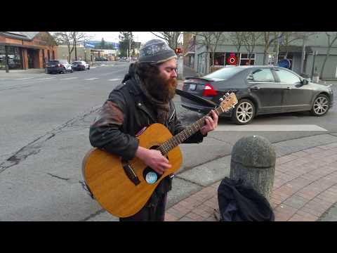 Amazing Street Musician in downtown Bellingham WA - Brian Eno cover