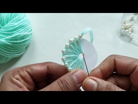 Super Easy Woolen Flower craft ideas with Paper | Easy Hand Embroidery Flower Tutorial | Sewing Hack