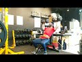 Seated dumbbell overhead shoulder press 40kg