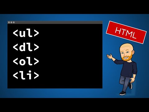 HTML: lists! ul, ol, li, dl, dt, dd,