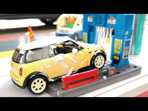 Kids Garage Car Wash With Foam, Water Light & Sound & Diecast Car Carwash Pullback Car Toys For Kids Video