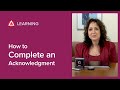 How To Complete An Acknowledgment