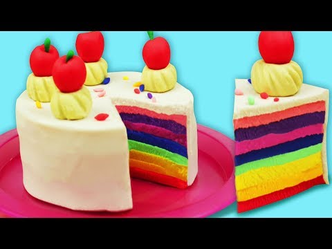 Learn How To Make Colorful Rainbow PlayDoh Cake & Cupcakes | Amazing Playdoh Activities For Children