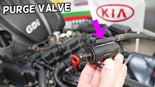 PURGE CONTROL VALVE SOLENOID REPLACEMENT LOCATION REMOVAL KIA SORENTO, KIA SPORTAGE