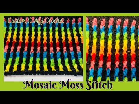 How To Crochet Mosaic Moss Stitch/ Beginner Easy Stitch