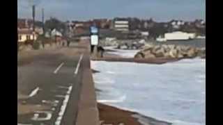 preview picture of video 'Felixstowe sea front after storm damage filmed on windy 18th January 2014'