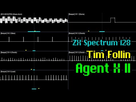 Tim Follin - "Agent X II" (ZX Spectrum 128) [Oscilloscope Visualization]