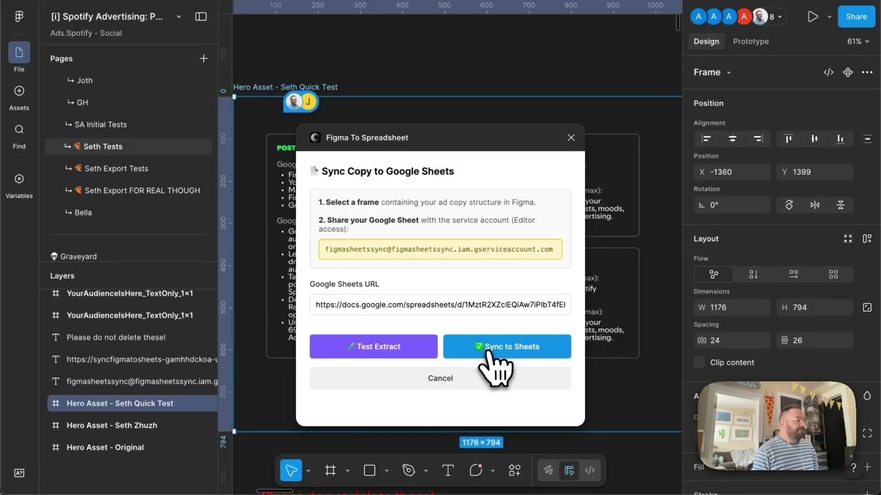 Mode 2: Copy to Sheets