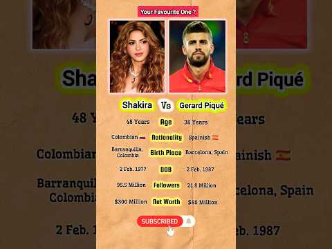 Shakira vs. Gerard Piqué Comparison #shakira #shorts