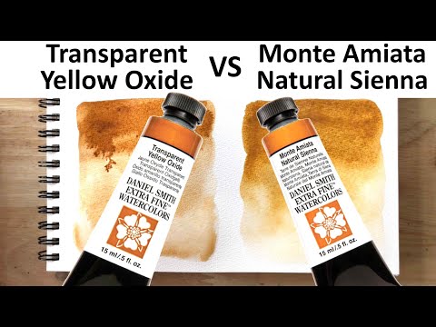 Daniel Smith Comparison - Transparent Yellow Oxide vs Monte Amiata Natural Sienna