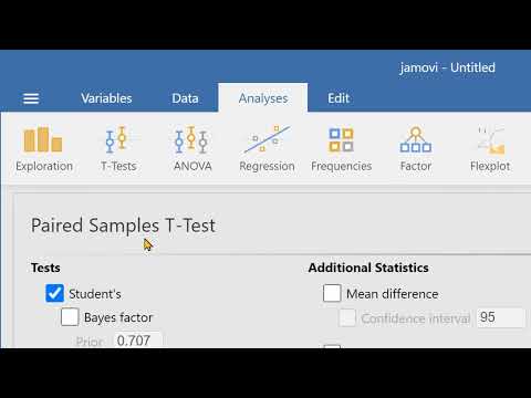 Paired Samples T-Test in Jamovi