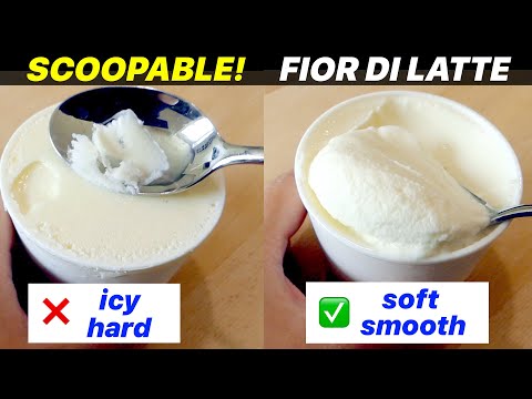 Homemade ice cream freeze too hard? Try this SOFT Fior di Latte Gelato!