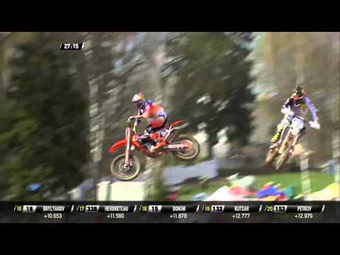Jeffrey Herlings passes Max Anstie MXGP of Latvia MX2 Race 1 - 2016