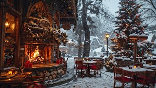 Snowfall Outside Cozy Cabin ❄️🔥 Soft Jazz & Bossa Nova Music for Deep Relaxation
