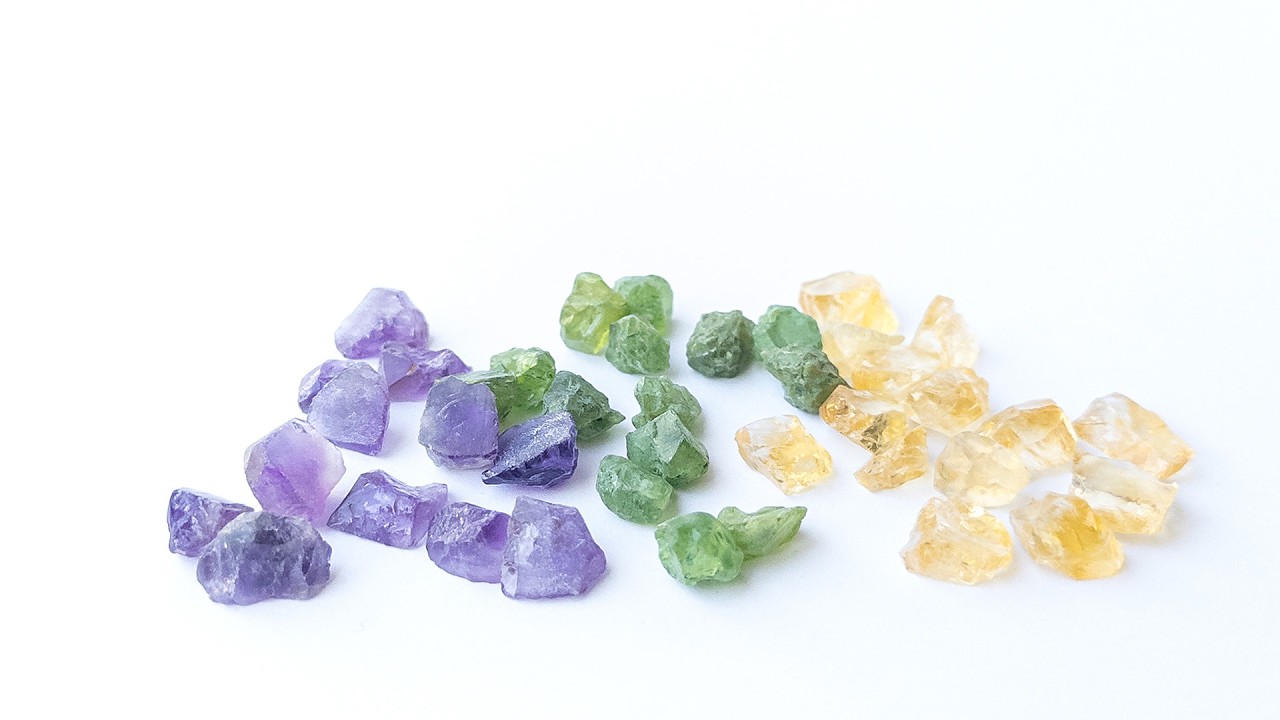 Multi Stone - Amethyst, Citrine & Peridot | Undrilled Rough | 6-8mm Bead Size | 40 Pieces | 142 Carats video