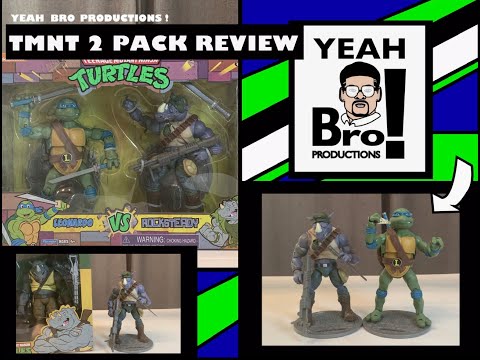 Teenage Mutant Ninja Turtles (TMNT) wave 1 Leonardo vs Rocksteady Walmart exclusive 2 pack 4k Review