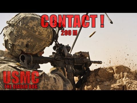 US Marines...Enemy Contact!!! 200 Meters!!! Intense firefight!!!