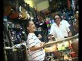 White Kid Sing The Blues In Guitar Shop Like It's Nobody's Business!