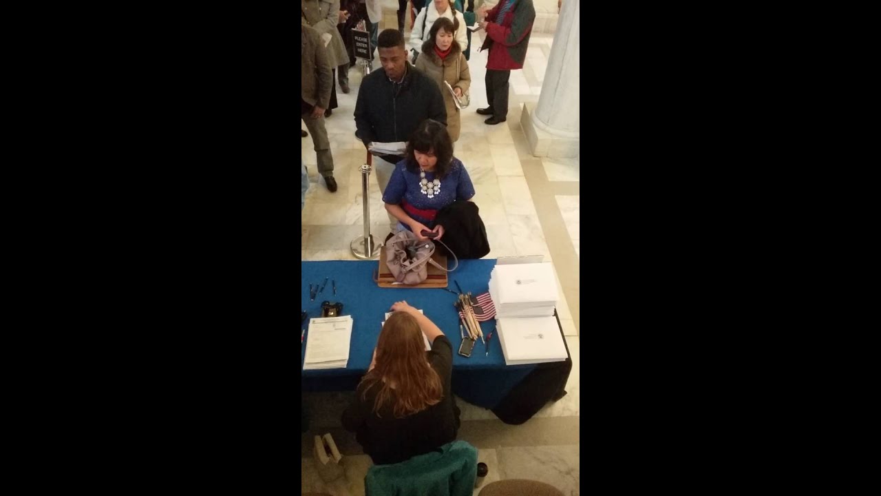 Document Checking at Oath Ceremony