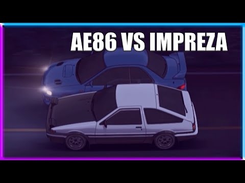 Initial D - AE86 VS IMPREZA [HIGH QUALITY]