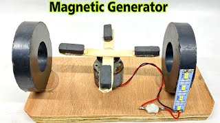 How to make free electricity from dc motor and two big magnet | homemade generator