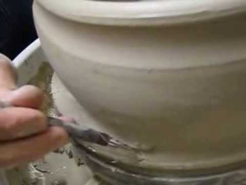 Making a rectangular baking dish on the wheel by Darren Ellis at Maze Hill Pottery. .