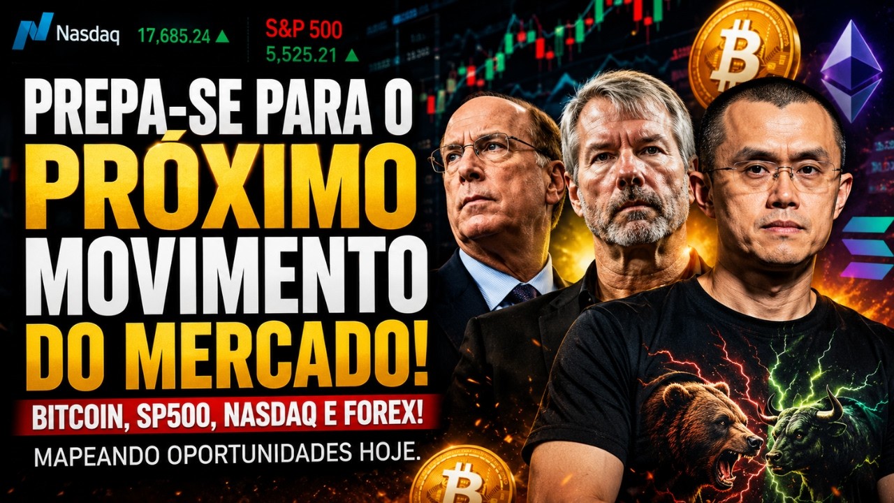 TRADING AO VIVO: PREPARE-SE PARA O PRÓXIMO MOVIMENTO DO MERCADO? BITCOIN, SP500, NASDAQ, OURO, FOREX