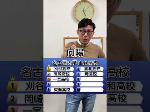 理学療法学科 名古屋大学　出身校ランキング！ #名古屋　#名古屋大学 #高校　#偏差値　#ランキング　#東海