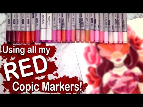 Drawing With Every RED Copic Marker That I Own! ❤️ Hearts and Minds Illustration