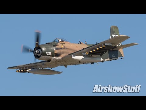 Vietnam War Strafing and Bombing Runs (with Pyro!) - EAA AirVenture Oshkosh 2015