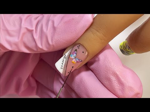 💖DECORACIÓN EN UÑAS CON FRANCÉS Y STIKERS✨💅 #frances #uñasconstikers #decoracionuñas