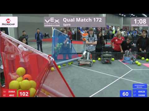 VEX Worlds 2016 - VRC Middle School - Spirit - Qual 172 (3590A 400Z) 154 vs 275 (8982B 5509B)