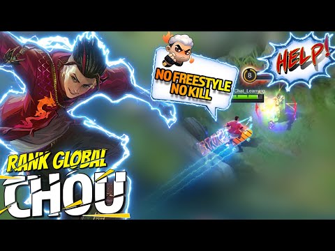 Sidelane MVP Chou, Super Aggresive Gameplay! Chou Best Meta Build | Rank Global Chou ~ MLBB