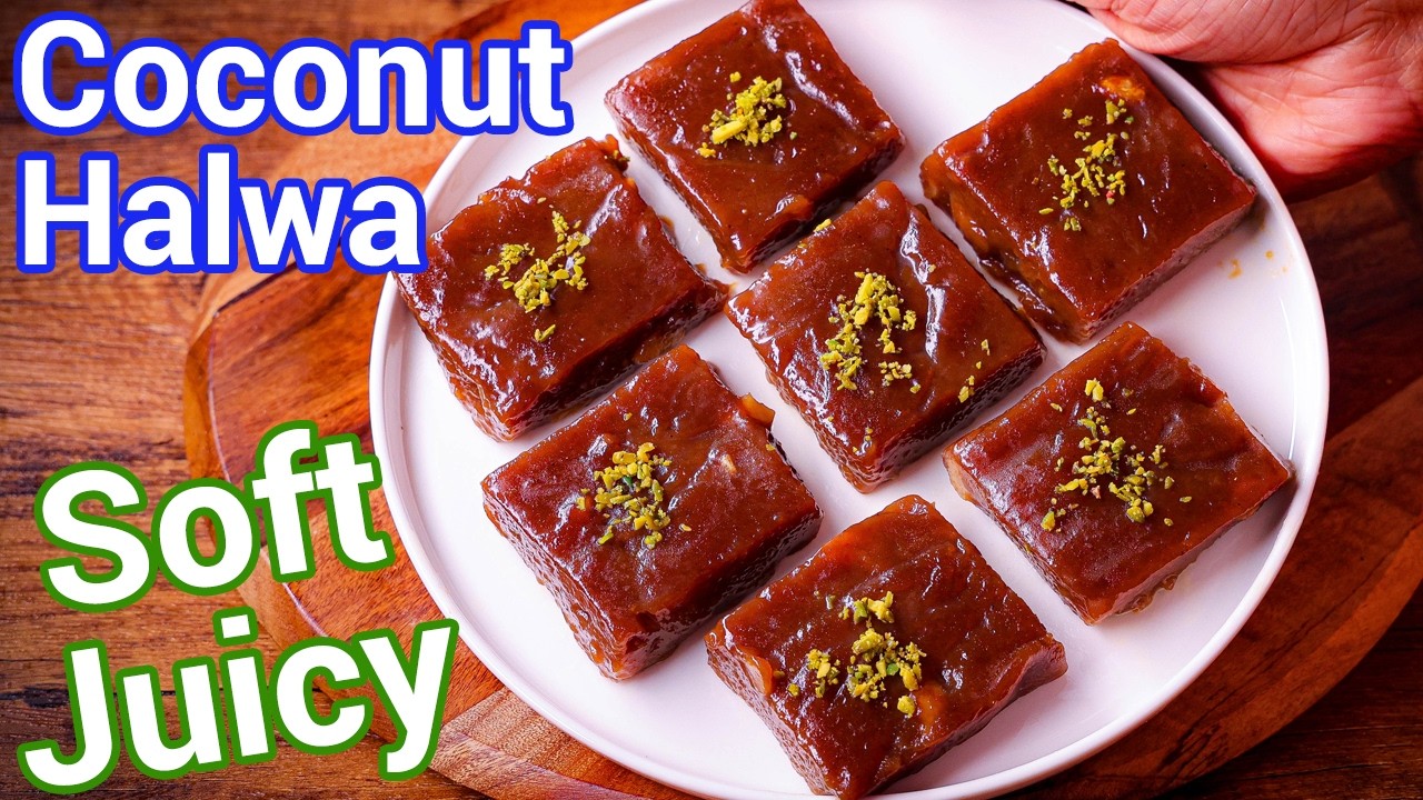 Coconut Halwa Recipe | Soft & Moist Nariyal Ka Juicy Halwa - Rich & Moist Nariyal Dessert Recipe