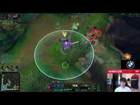 T1 Gumayusi turned a lost gank into a won fight by kiting on his Jhin | Stream Highlights