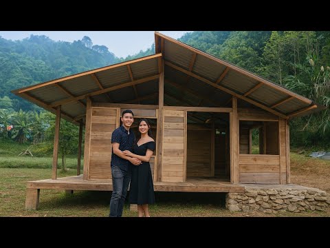 It took 25 days to build the frame of the new wooden house and finish the walls.