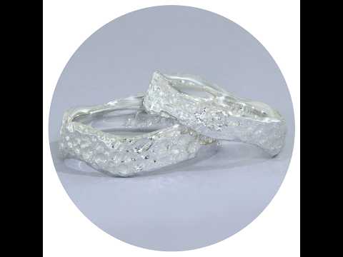 Verighete Cuplu Aur 14k Design Organic Textura Ciocanita