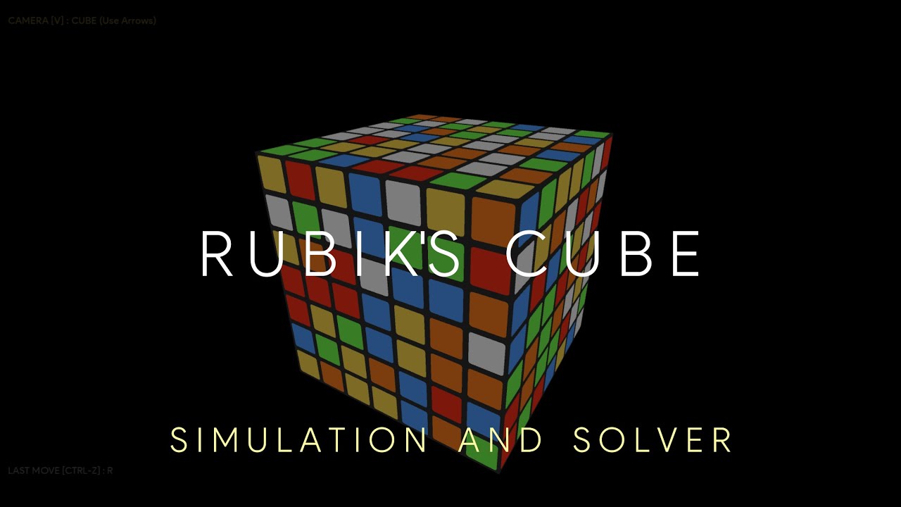 3D NxN Rubik's Cube simulation and Solver - Version 1