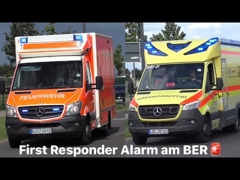[First Responder Alarm🚑🚨] Fl. BER 21/83-02+Ak. Sprw. 18/83-01 | RW BER / Fw Ost || Flughafen BER |