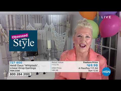 Heidi Daus "Whiplash" Linear Drop Earrings