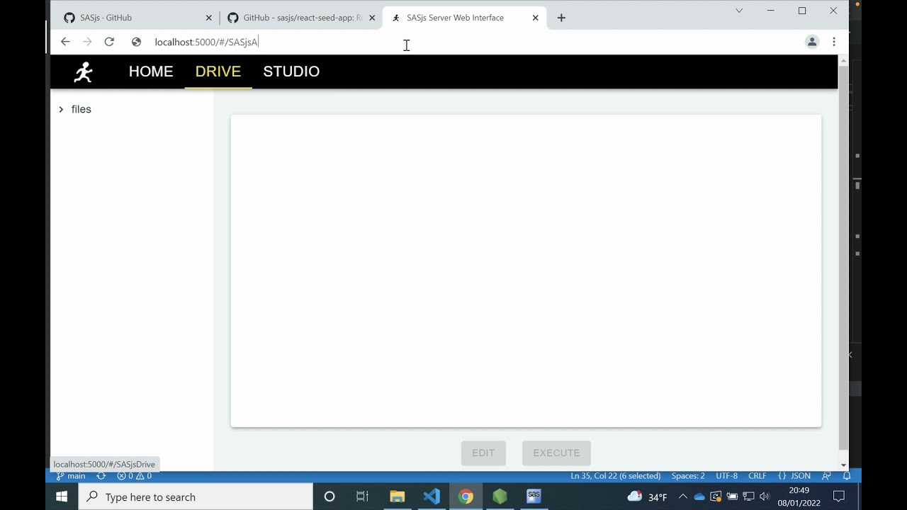 React Web App on Desktop SAS