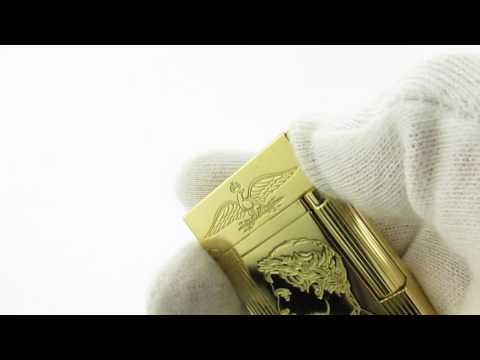 Rare Gold Plated S. T. Dupont Ligne 2 Napoleon Limited Edition Lighter Presentation n Ping Sound