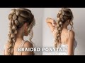 BEAUTIFUL BRAIDED PONYTAIL FOR SUMMER ☀️ Medium - Long Hair Hairstyles