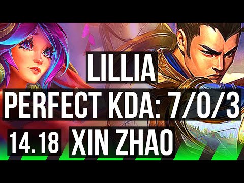 LILLIA vs XIN ZHAO (JGL) | 7/0/3, 700+ games, Godlike | NA Master | 14.18