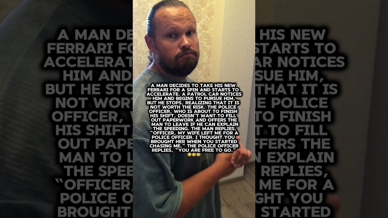 A Man In A Ferrari Is Stopped By A Police Officer #joke #comedy #fyp #shorts #trending #jokes