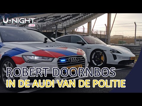 Robert Doornbos in de Audi (SIV) van de politie op het circuit Zandvoort | Rijvaardigheid Politie