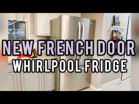 ORGANIZING OUR NEW FRENCH DOOR WHIRLPOOL FRIDGE | NEW STAINLESS STEEL REFRIGERATOR |