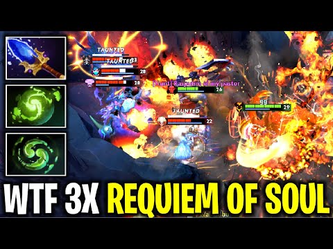 WTF 3X REQUIEM IF SOUL..!! Epic 2x Refresher Aghanim Shadow Fiend 3x Ulti 7.27 | Dota 2