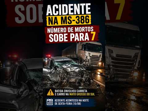 Grave acidente na MS-386 deixa 7 mortos no Mato Grosso do Sul